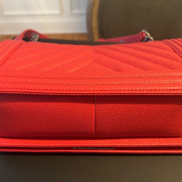 Red Chanel Medium Boy Bag with Ruthenium Hardware - Picture 7 of 11